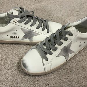 White and Gray Star Sneakers